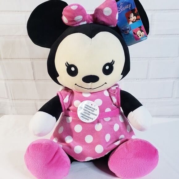 Disney Comfortably Weighted Sitting Minnie Mouse Plush 13" Stuffed Toy Sensory - Picture 1 of 8